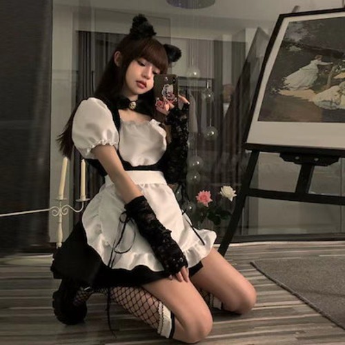 メイド服コスプレメイドショートスカートロリータ制服2023新作サマーワンピース
