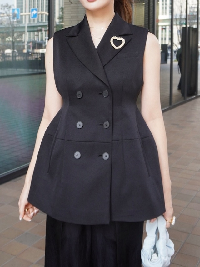 【予約】ballerina gilet / black (4月下旬発送予定)