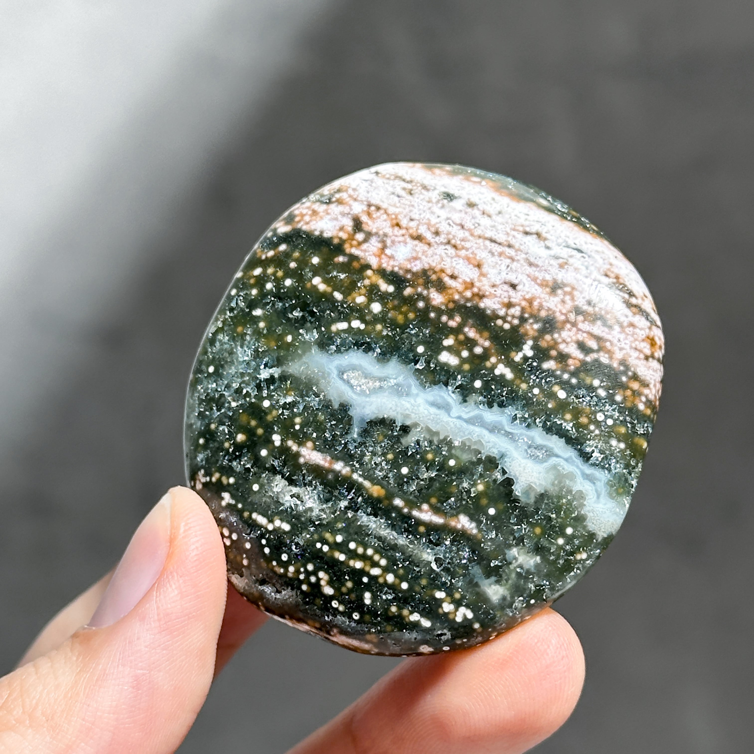 オーシャンジャスパー パームストーン44◇ Ocean Jasper ◇天然石