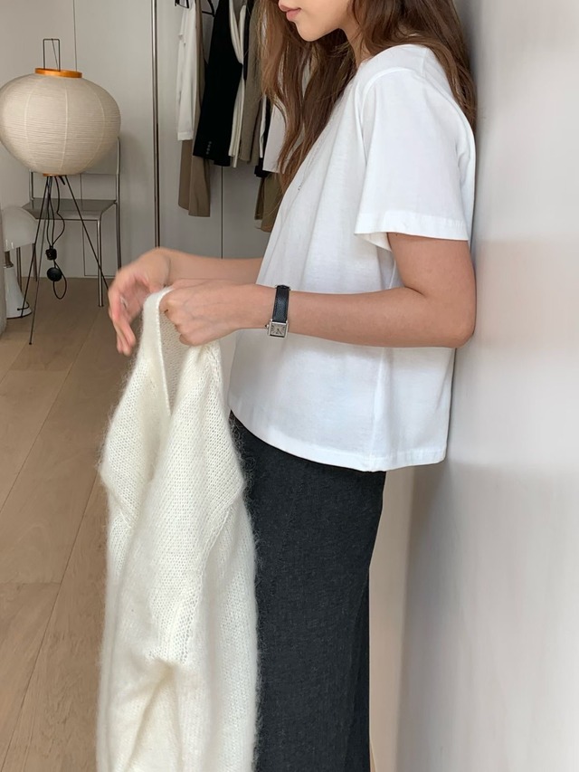 (予約) verveine / Brush cotton crop tee 4color