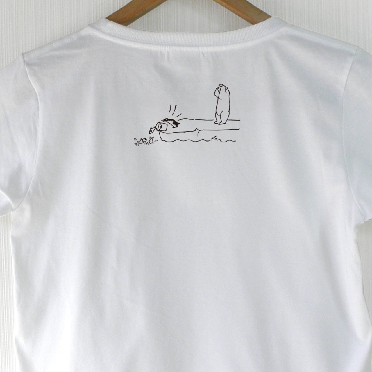 無敵 ペンギン Tシャツ 半袖 ホワイト ベージュ メンズ レディース 綿