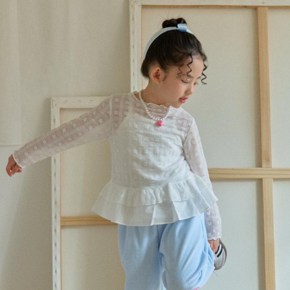 «予約»«ジュニアサイズあり»«berry berry» レースフリルトップス