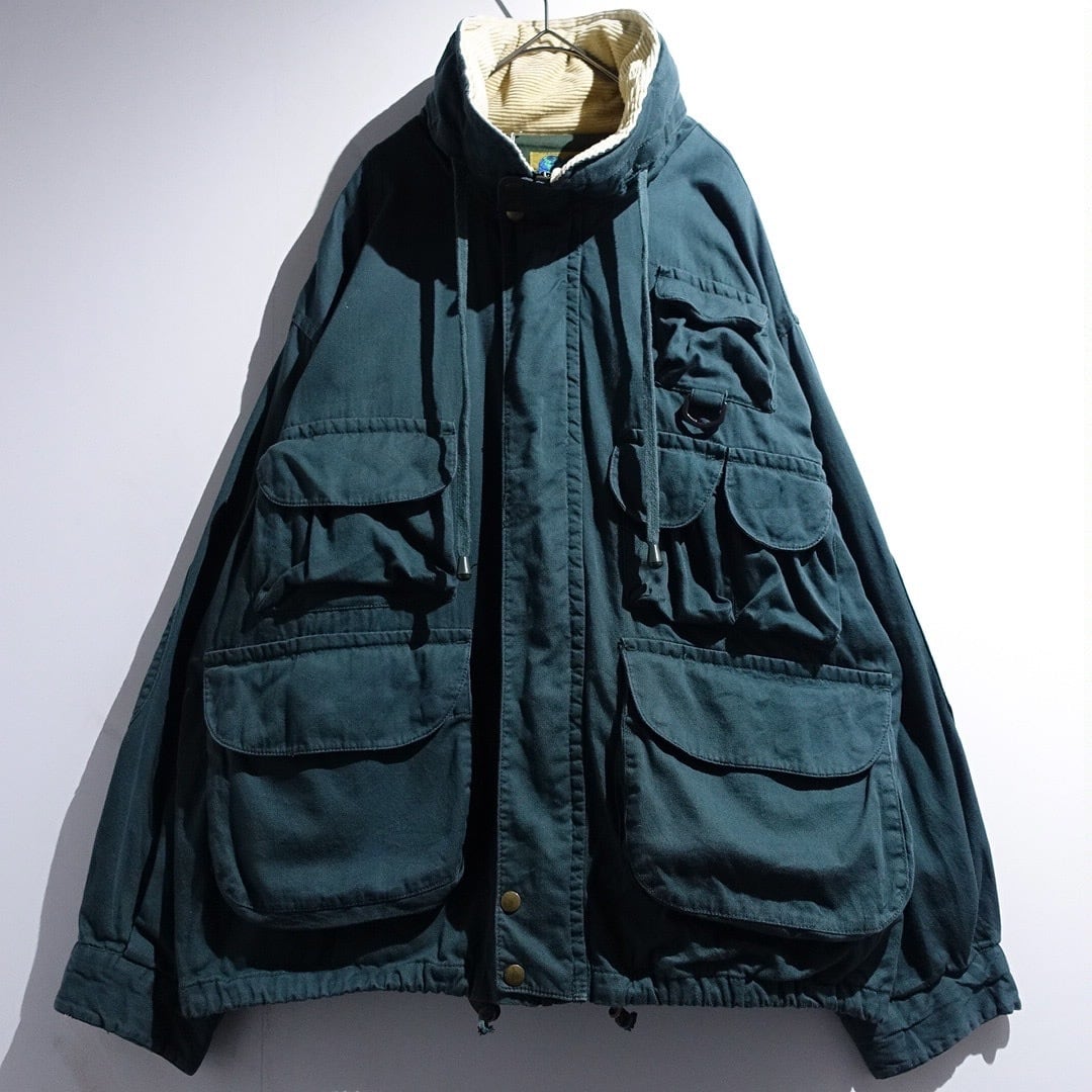 90s Green Multi-Pocket Design Blouson