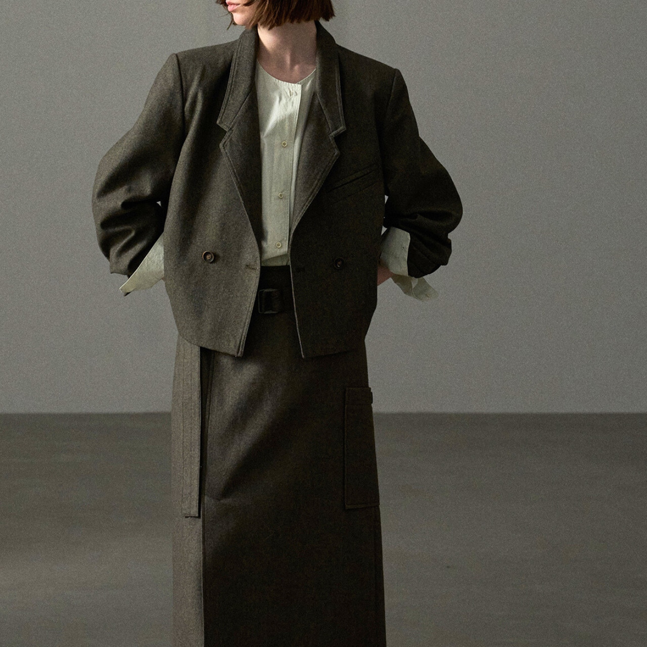 Oversized Wool Blend Jacket T4197