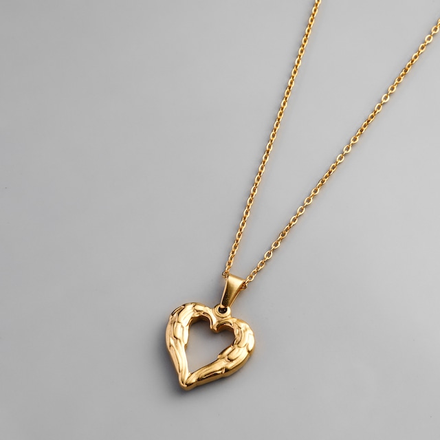 316L digging heart necklace  #n06　☆