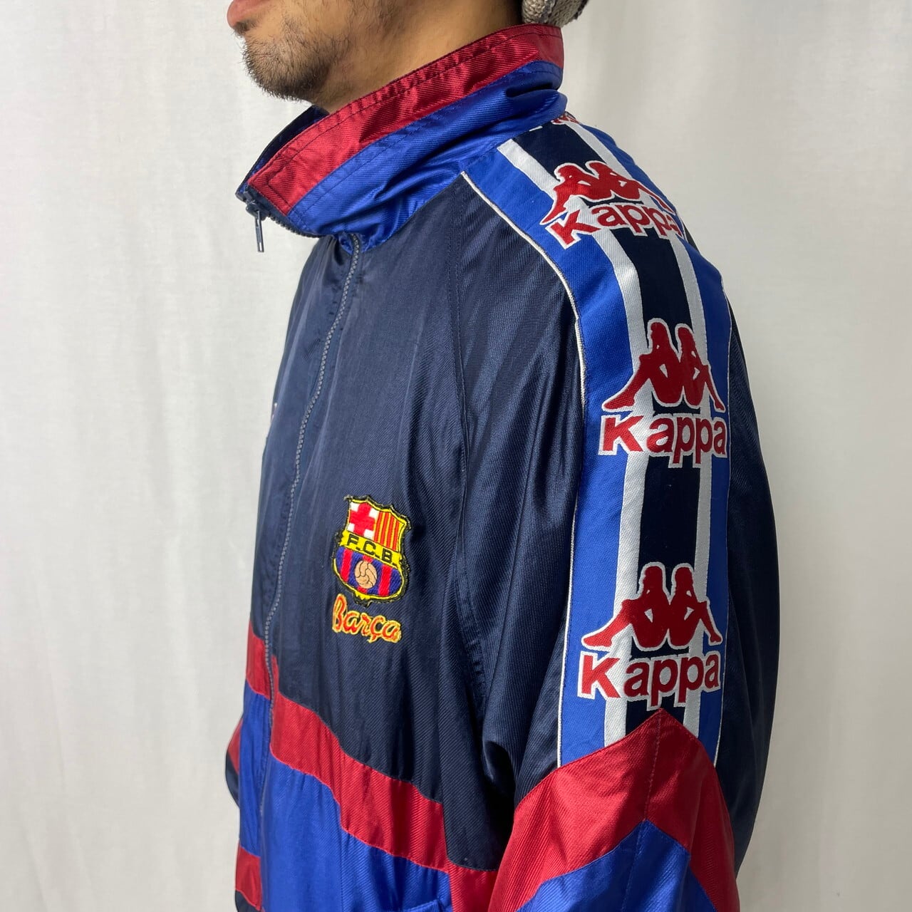 90年代 FC BARCELONA Kappa バルセロナ カッパ ポリエステル トラックジャケット メンズXL - ブルゾン