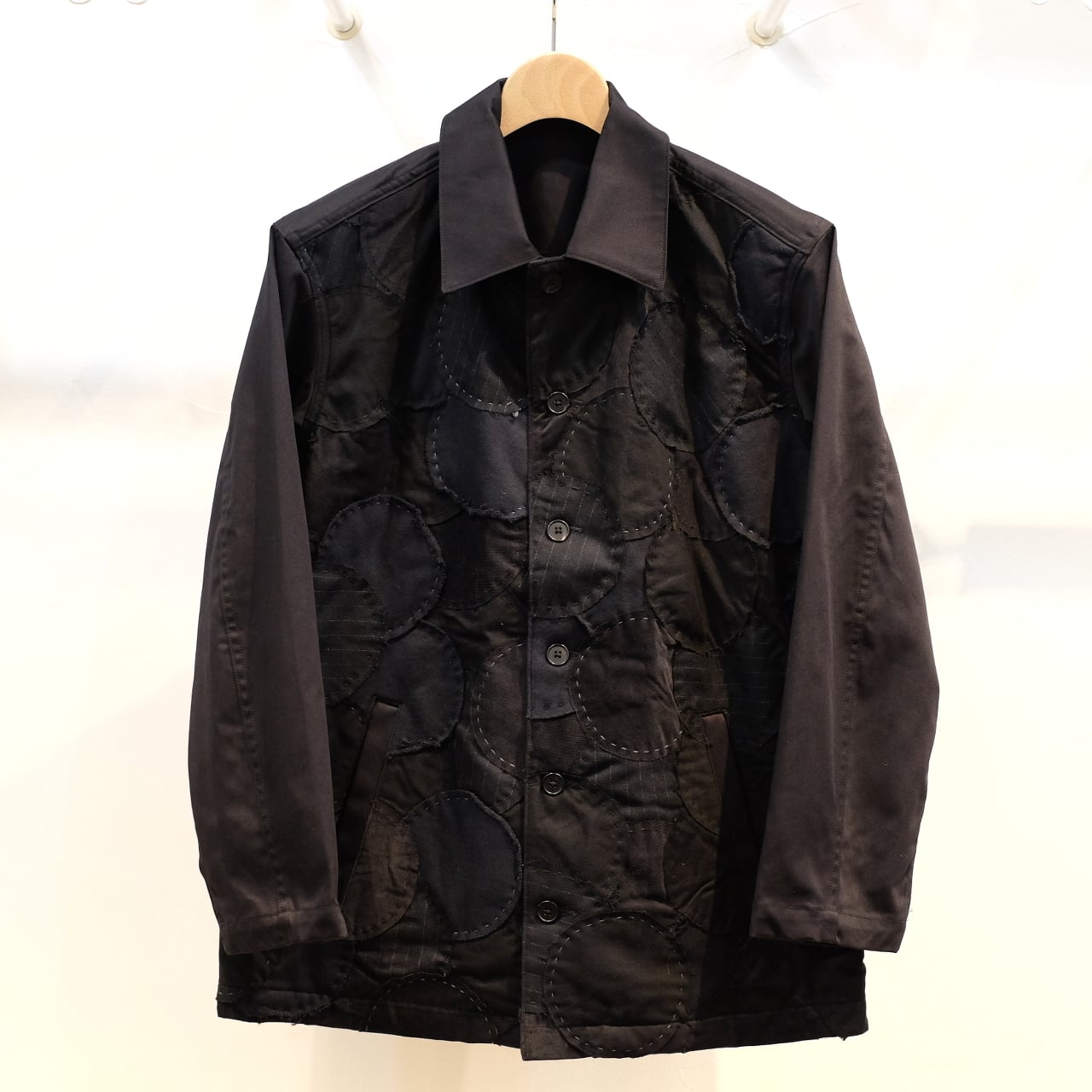 KUON（クオン）　波紋刺し子パッチワーク　シャツジャケット　ブラック | CIRCLE online shop サークル オンラインショップ  powered by BASE