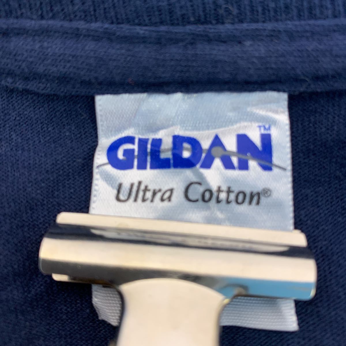GILDAN 長袖 プリント Tシャツ 2XL ネイビー ギルダン ビッグサイズ