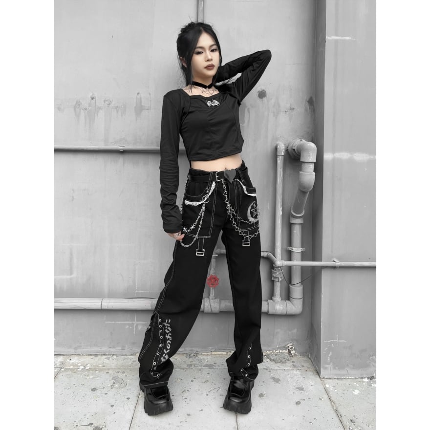 【HELLCATPUNKS】チェック ベルト パンツ スカート パンク ゴスロリ パンクファッション 多段フリルチェックスカート スカート|パンク