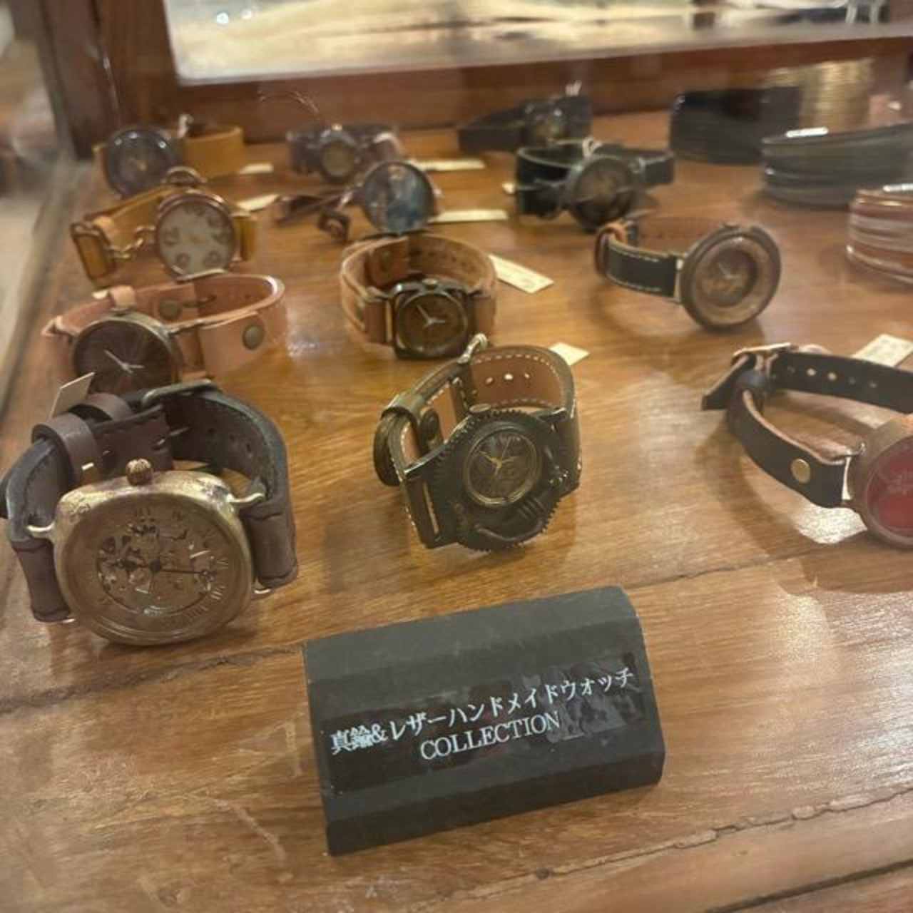 [Made to order] Brass and leather handmade watch GATA Apple heart BK Made to order Brass and leather handmade watch Apple heart black