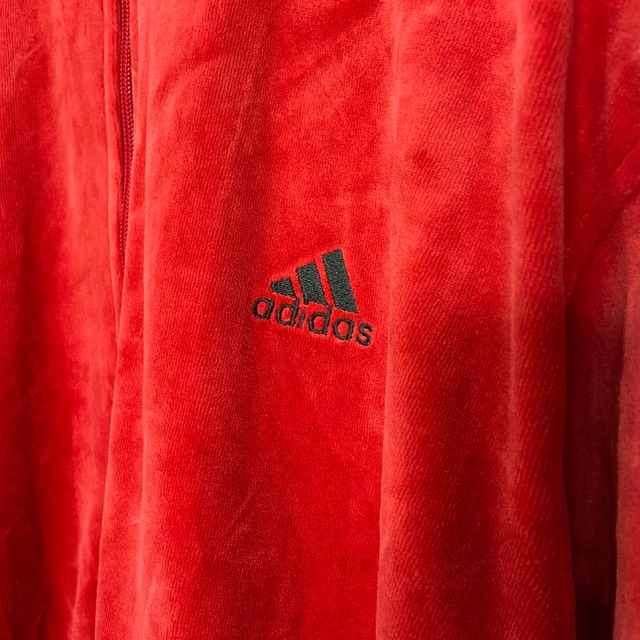 タグ付き未使用品　adidas ベロアトラックジャケット　ジャージ　赤　2XL