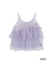 アシメトリーフリルチュールキャミTOPS (GRAY)　CQ-48105