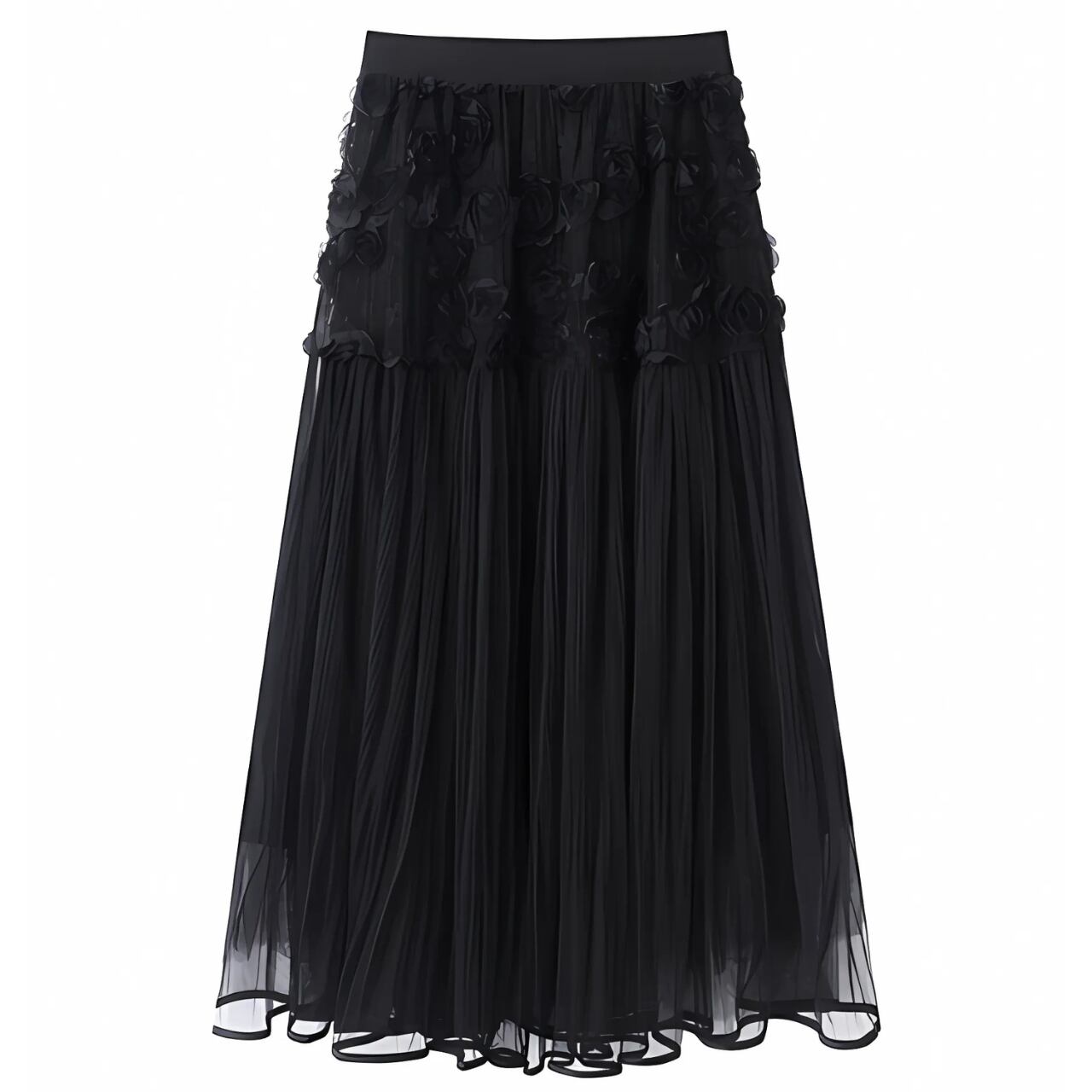 Rose Tulle Pleated Skirt F0256
