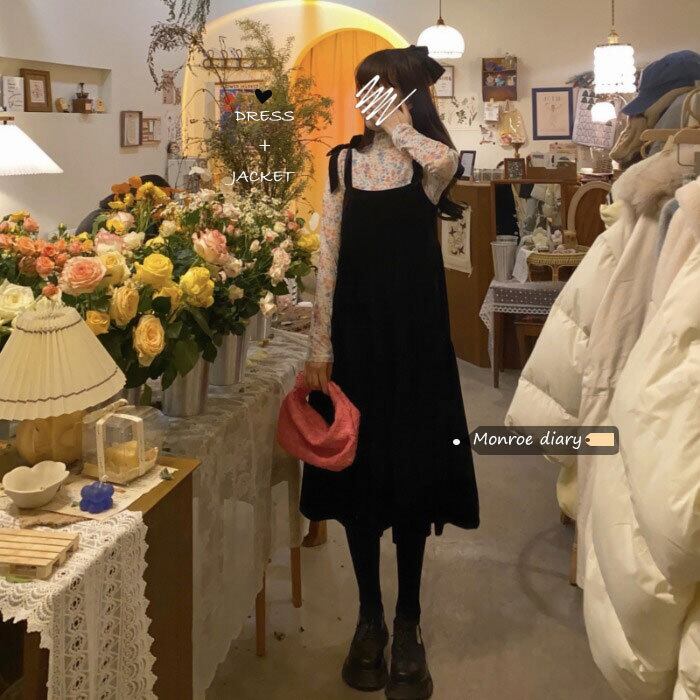 スタンダードベルベットドレス スタイルブラックAラインスカート レトロ モンロー72865142137