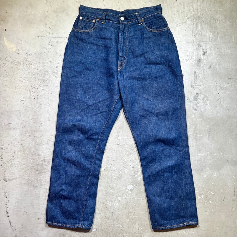 SPECIAL!! 50's 60's LEVI'S リーバイス 701 オリジナル モンローデニム Big E 両面タブ 均等V 濃紺 ドット刻印  TALONセミオートマチック オフセット 脇割 ミントコンディション ライトオンス 隠しリベット 実寸W32 希少 ヴィンテージ BA-2070