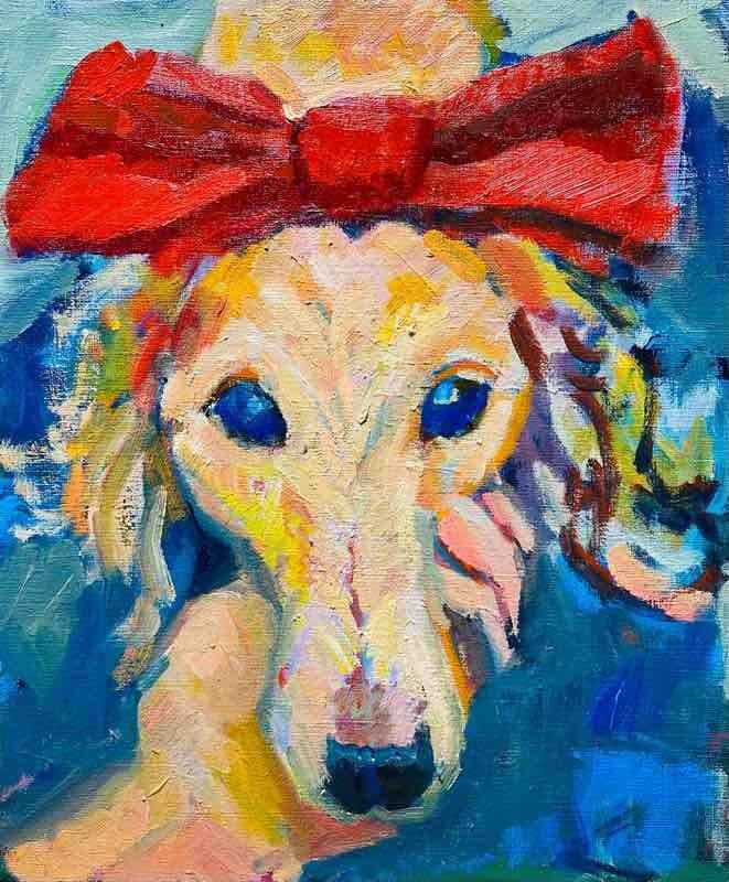 OIL COLOUR | 油彩画 #現代アート #犬 #猫