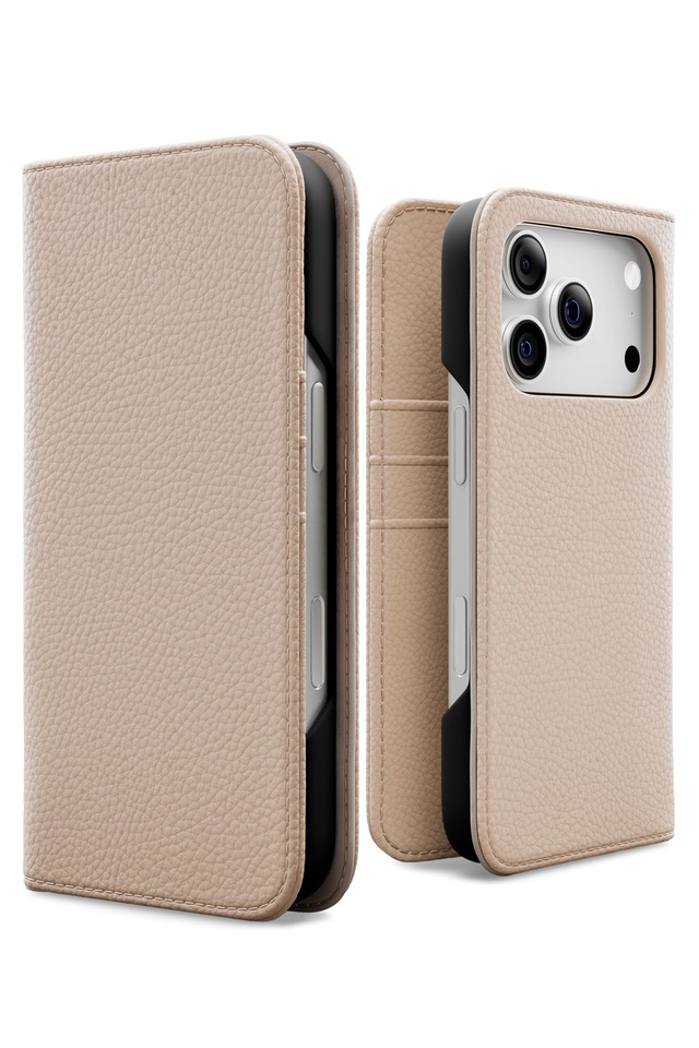 MINTY iPhone18 Pro iPhone17 Pro 用 ケース 手帳型 ベルトなし グレージュ