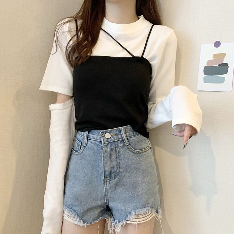 ショートトップス ドレス レディーススプリングオータムTシャツ ロング 春物 秋物 スーパーモール56012128220