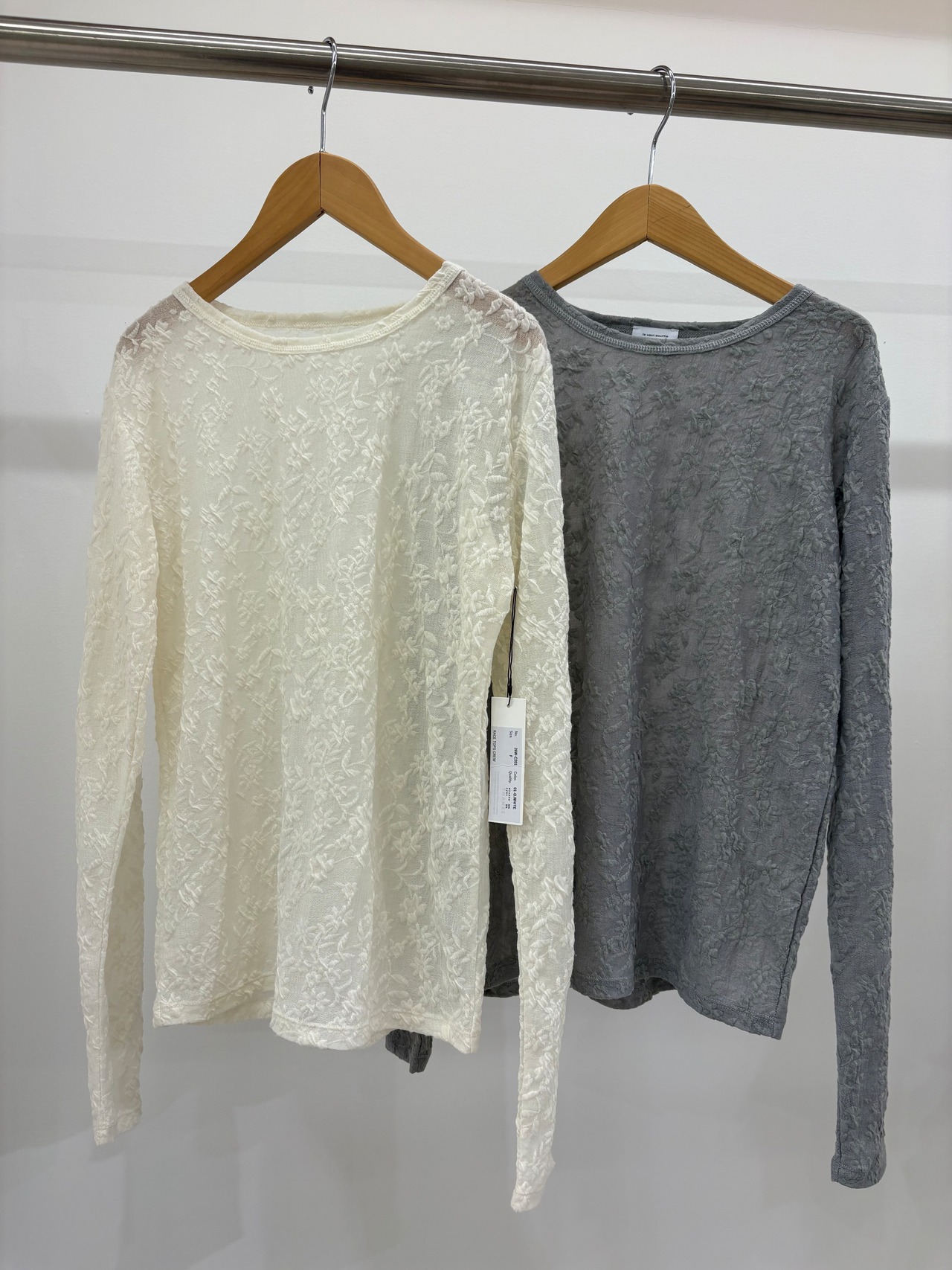 le vent souffle レースクルーネックトップス　C201