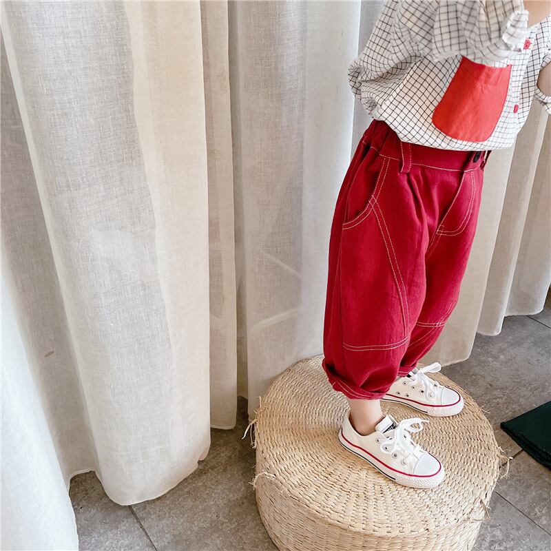 【即納】ぽわんシルエットのステッチパンツ|海外子供服|韓国子供服