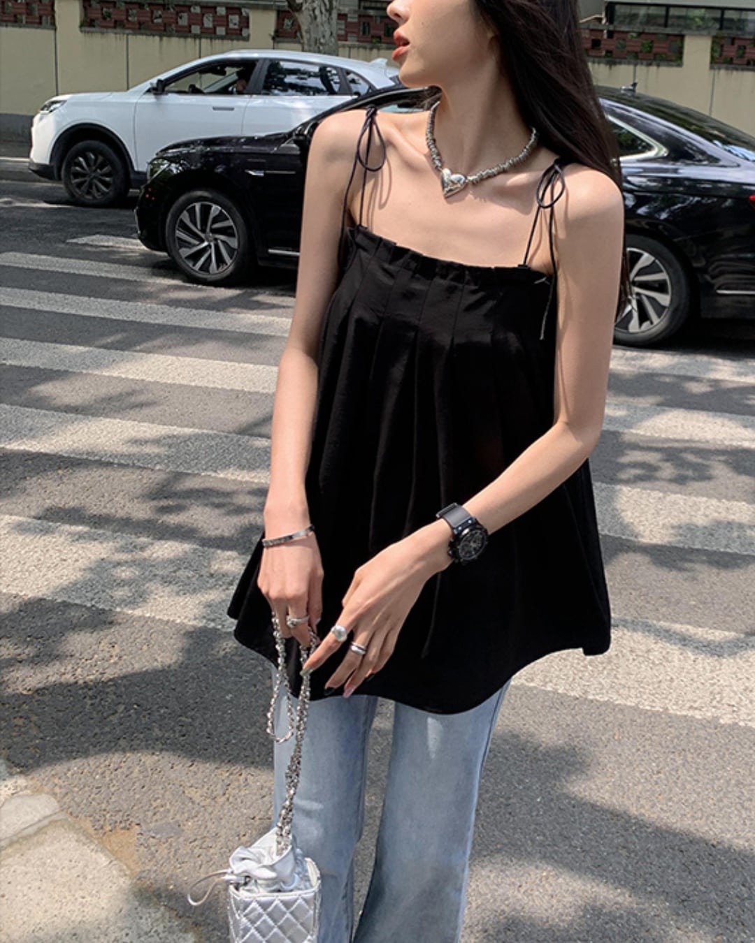 タックロングキャミソールトップス S24683