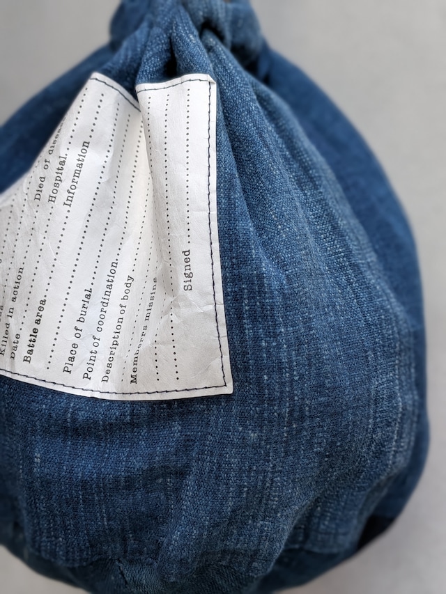 BAA COSTUME MFG. "PERSONAL EFFECTS BAG L" NATURAL INDIGO : 2