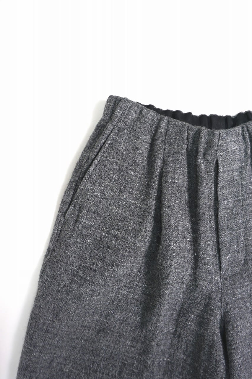 Wool Linen Tweed Wide Pants