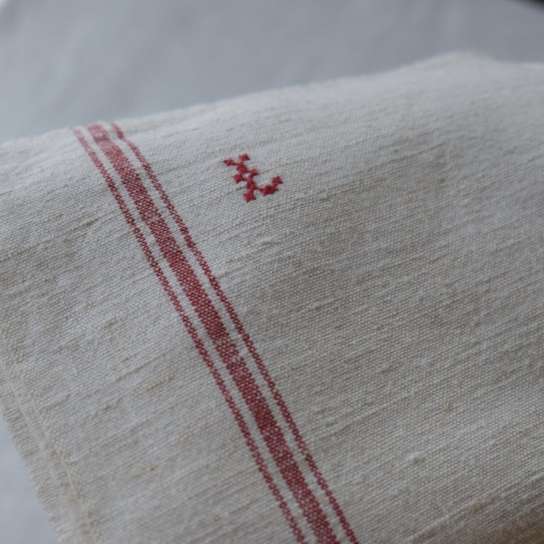 フランスアンティークリネン イニシャルトーション | Bonetat