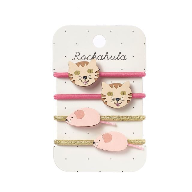 H2436P-Tabby Cat and Mouse Ponies-PINK