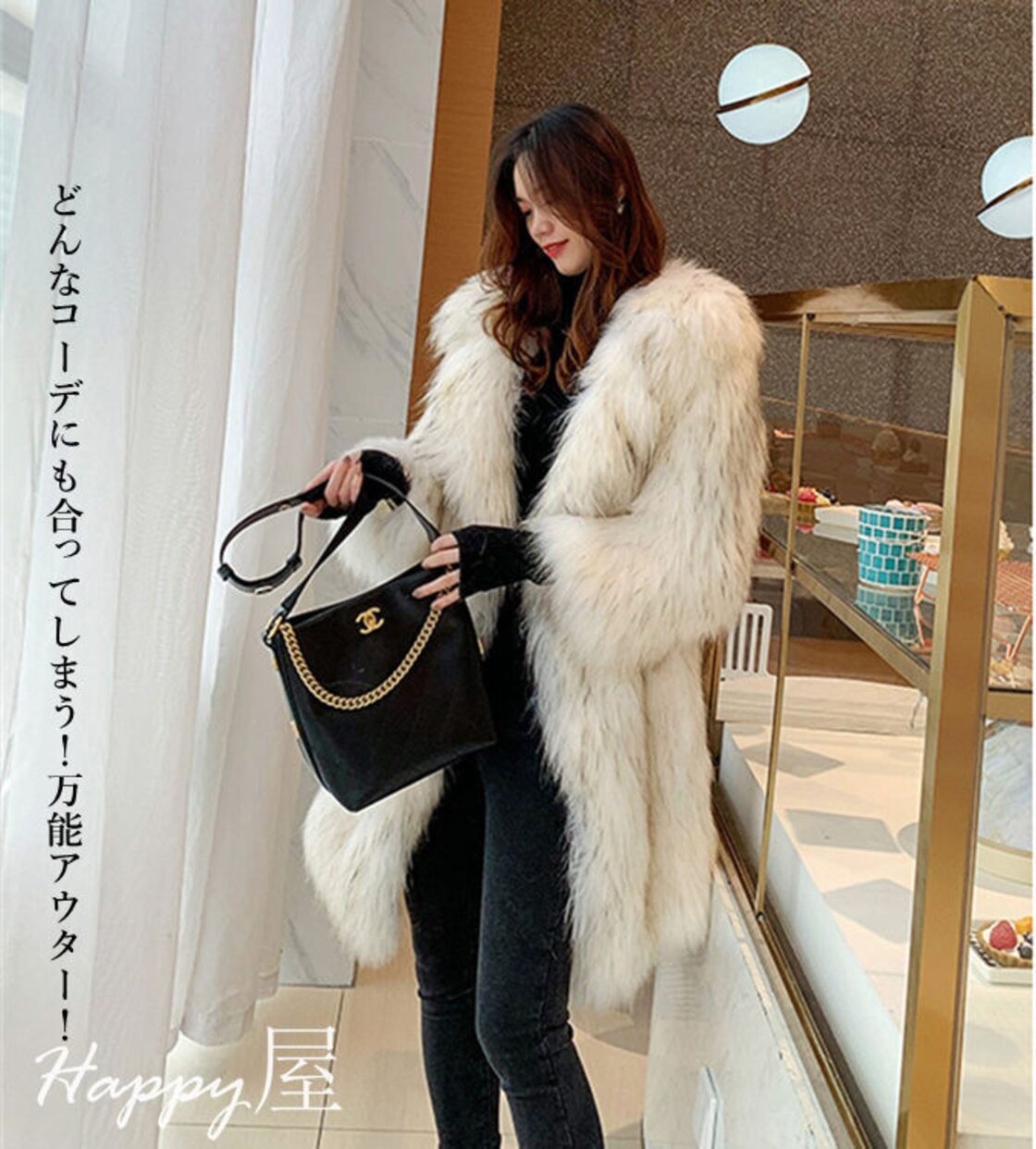 ファッション 高級 フェイクファー 毛皮コート? 人気 上質コート上着fm 