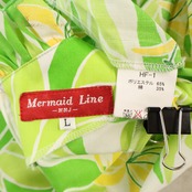 フラダンス 衣装 MermaidLine MMJ マーメイドライン エムエムジェイ ワンピース ドレス グリーン系 キャミソールドレス 花柄 植物柄 フリル リボン ハワイアンプリント ハワイアン アロハ フラ ダンス レッスン 練習 ハワイアンダンス 黄緑 緑 黄 白 イエロー系 ホワイト系 華やか かわいい おしゃれ 上品