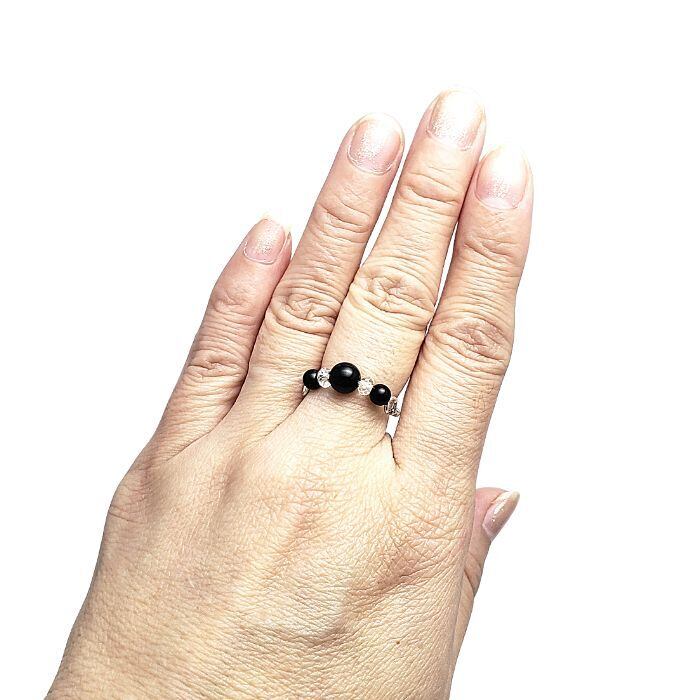 オニキス 厄除け パワーストーン リング 天然石 13号 指輪 ゆびわ 黒