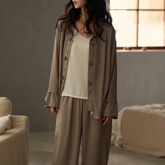 【M-XL】monotone loose fit long-sleeve pajamas p1004