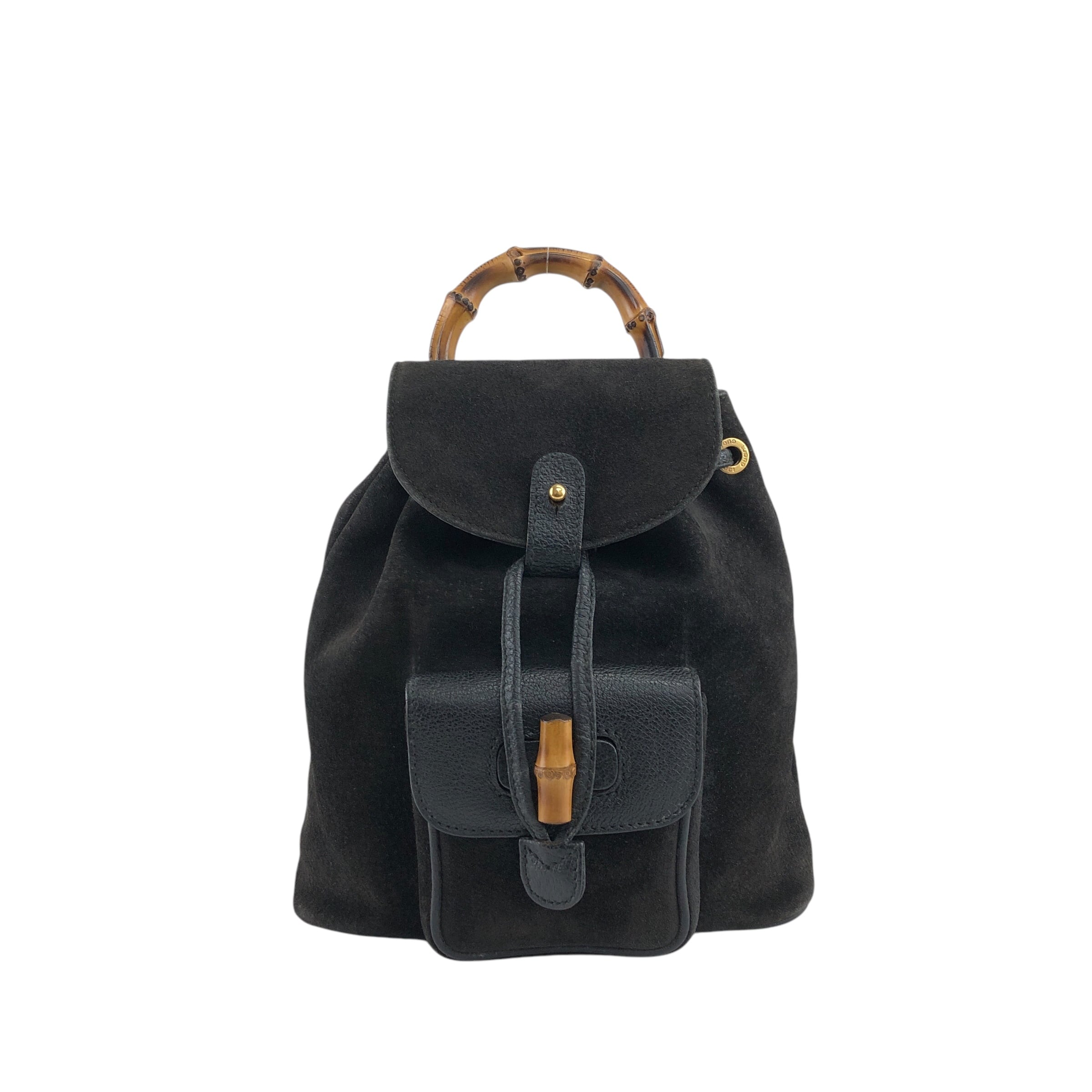 GUCCI グッチ バックパック ブラック バンブー スエード vintage