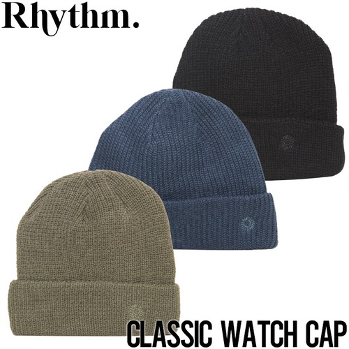 ニットキャップ カフビーニー Rhythm リズム CLASSIC WATCH CAP CL21M-HW04BLK