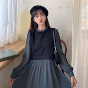 ウエストリボンワンピース