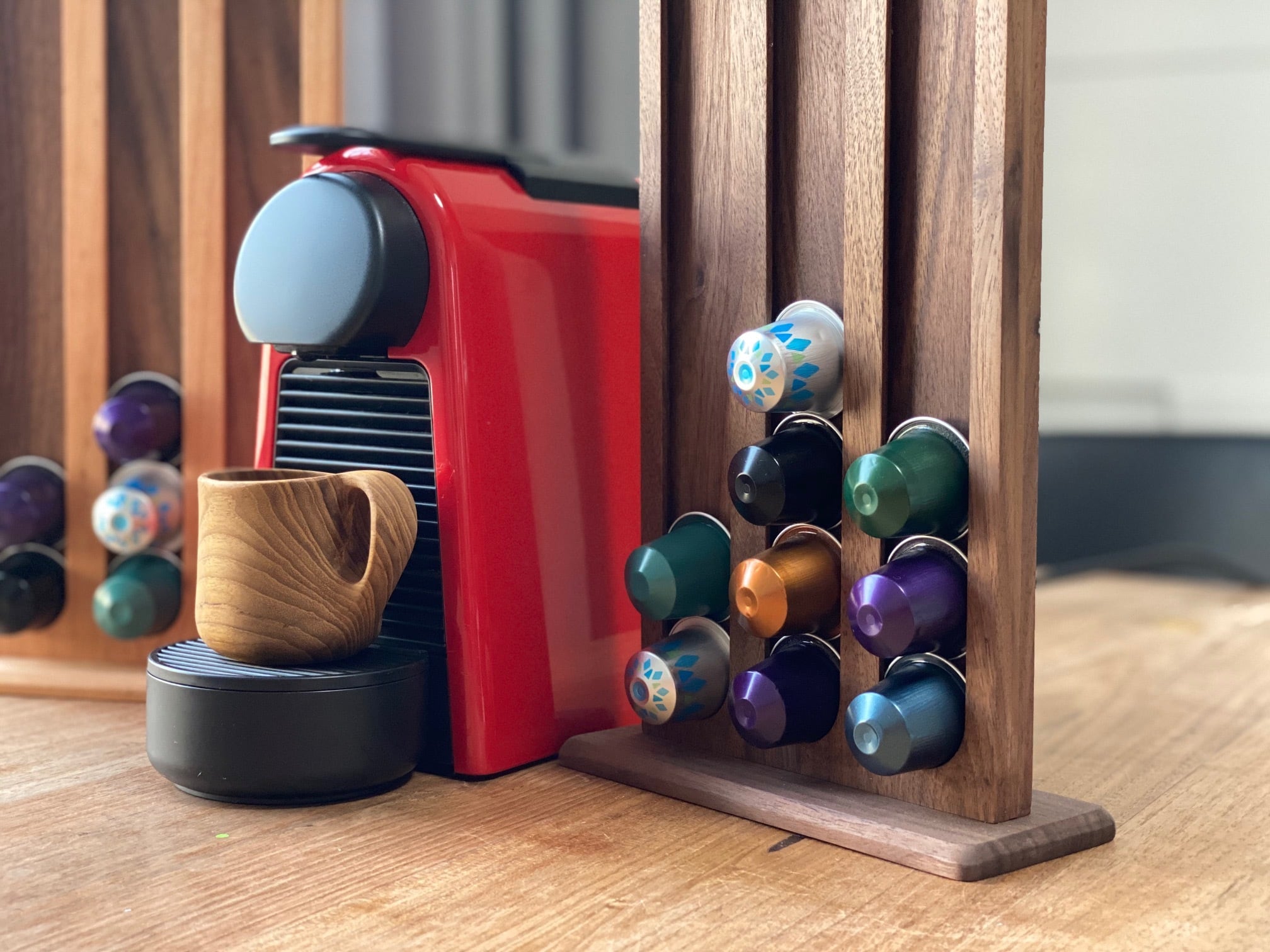 コーヒー カプセルホルダー Walnut製 （＊ネスプレッソカプセル対応  