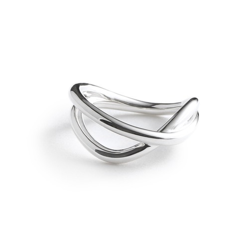 Overlap silver ring	