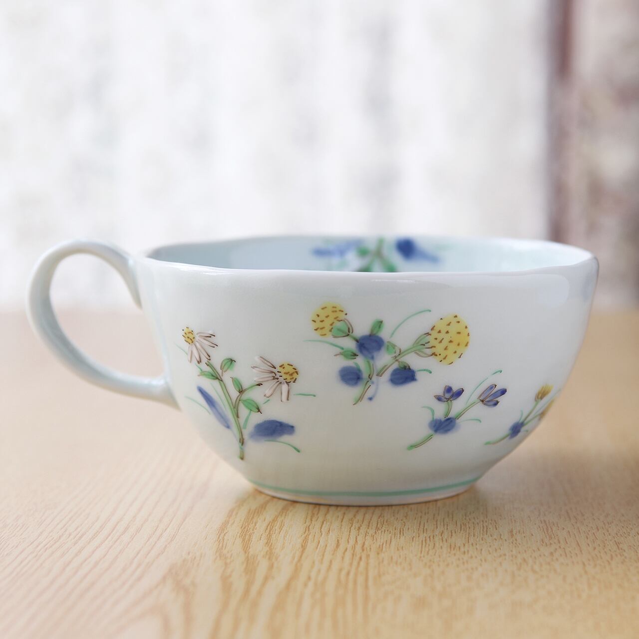 藍水 草花 カフェボール うつわ藍水（波佐見焼） | にっこう生活館