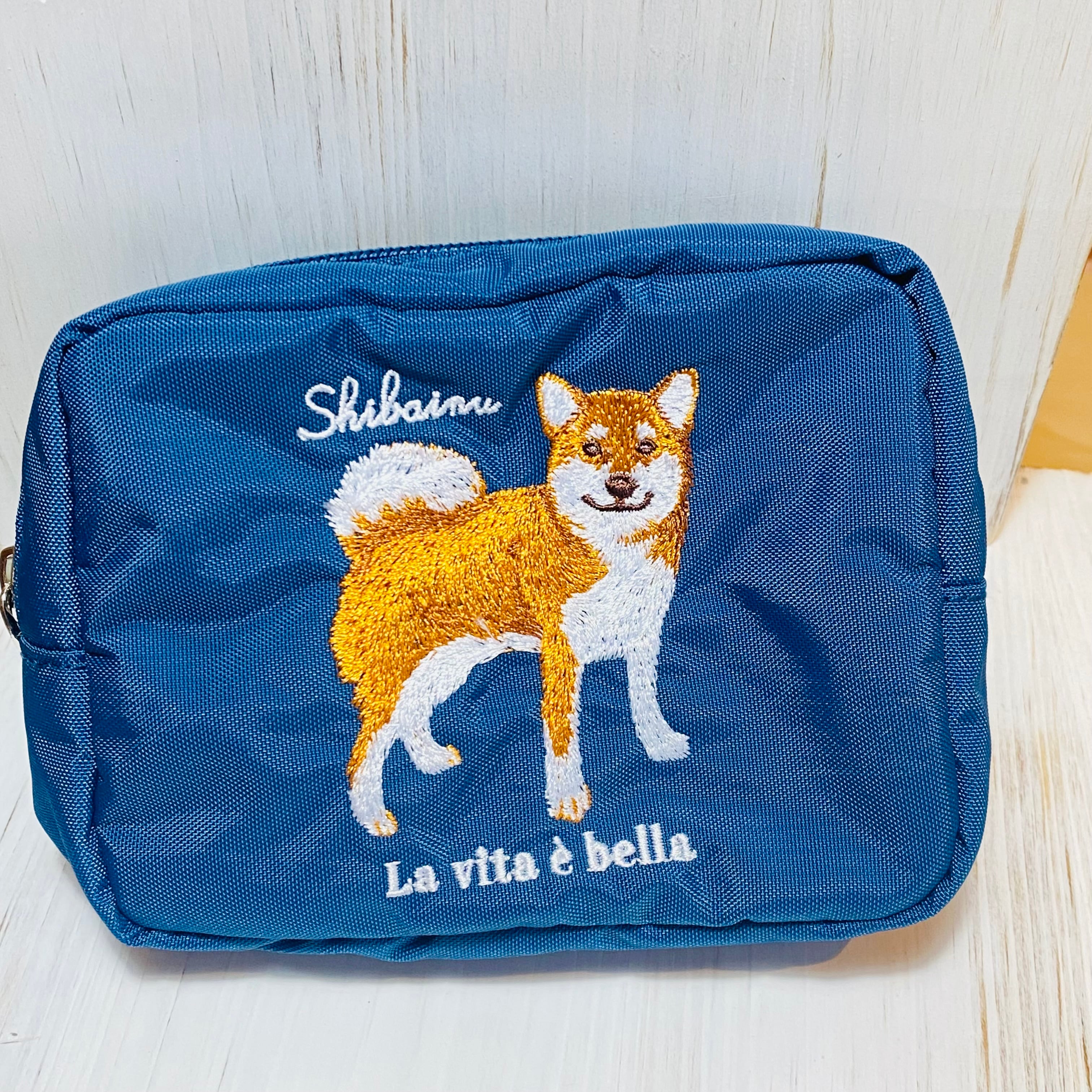 アニマル刺繍ポーチ 柴犬 | わんこ雑貨の店 スマイルズ