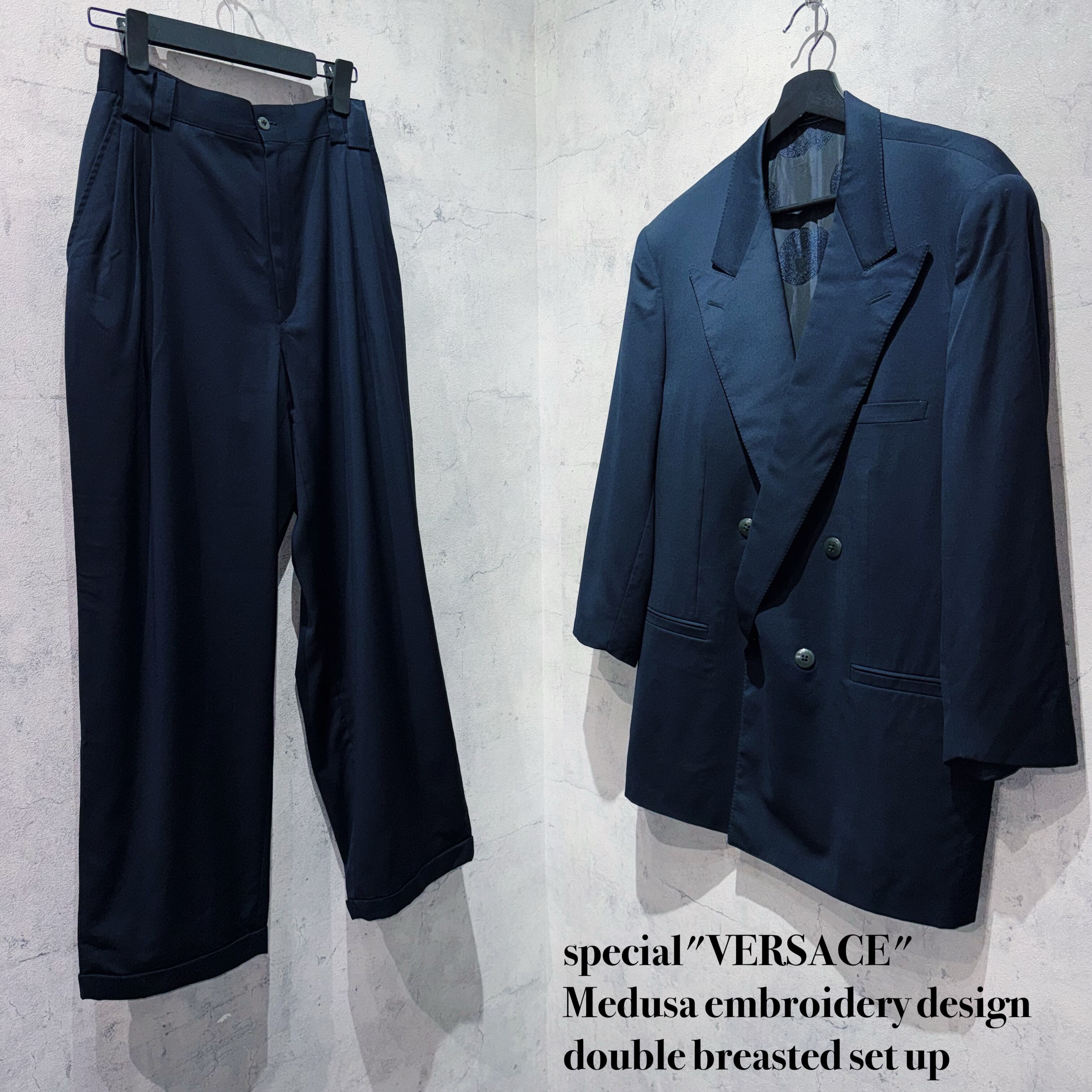 special"VERSACE"Medusa embroidery design double breasted set up