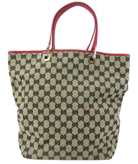 GUCCI GGパターン トートバッグ ベージュ　オールドグッチ USED] GUCCI “グッチ” GGキャンバス トート ハンドバッグ 002・1098