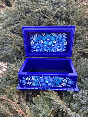 ペトリキウカ塗り　ジュエリーボックス 11cm（ティモシェンコ作）ウクライナ製