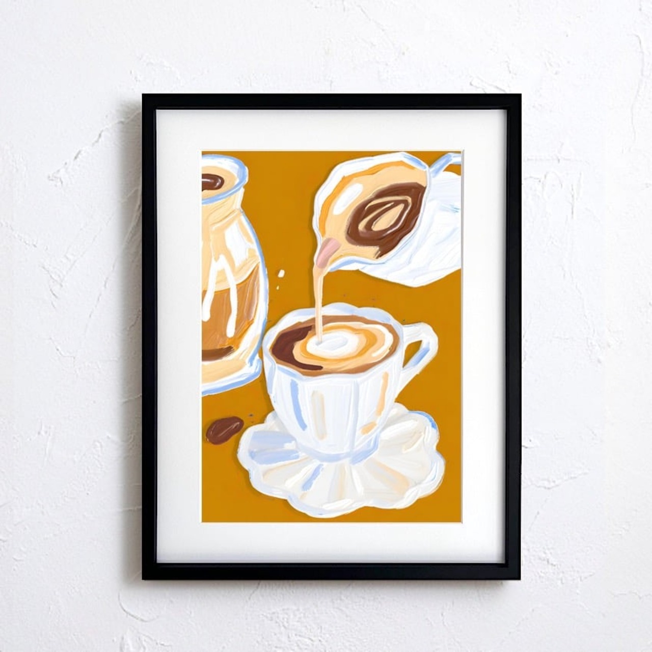 Specialty Coffee｜コーヒーが注がれる瞬間を描くドローイングアート｜カフェ風インテリアに合うおしゃれポスター｜A3ポスター