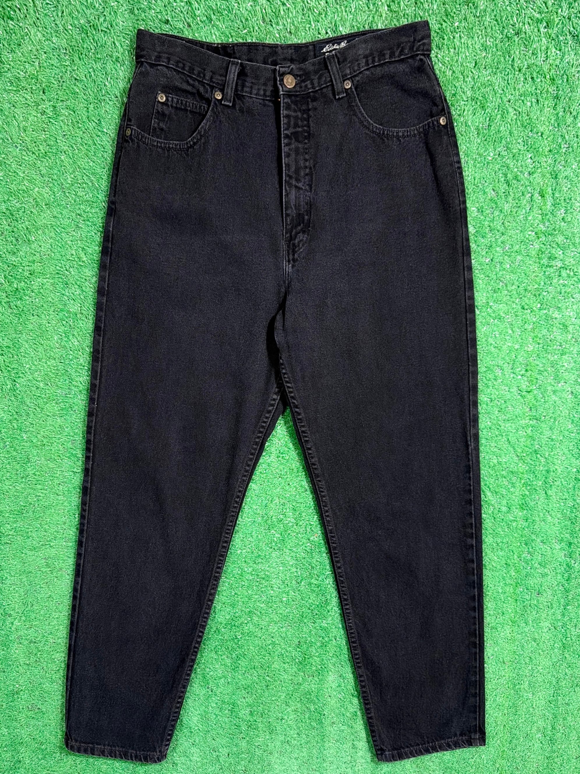 Lady's】 90s Eddie Bauer ブラック デニムパンツ / アメリカ製 USA製