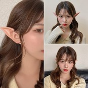 YFFSFDC 精霊耳 2ペア 長め+短め 2サイズ エルフ耳 つけ耳 シリコン製 コスプレ道具 魔女 妖怪 妖精 吸血鬼 仮装 ハロウィン パーティー クリスマス コスプレ 小物 アクセサリ 祭り 学園祭