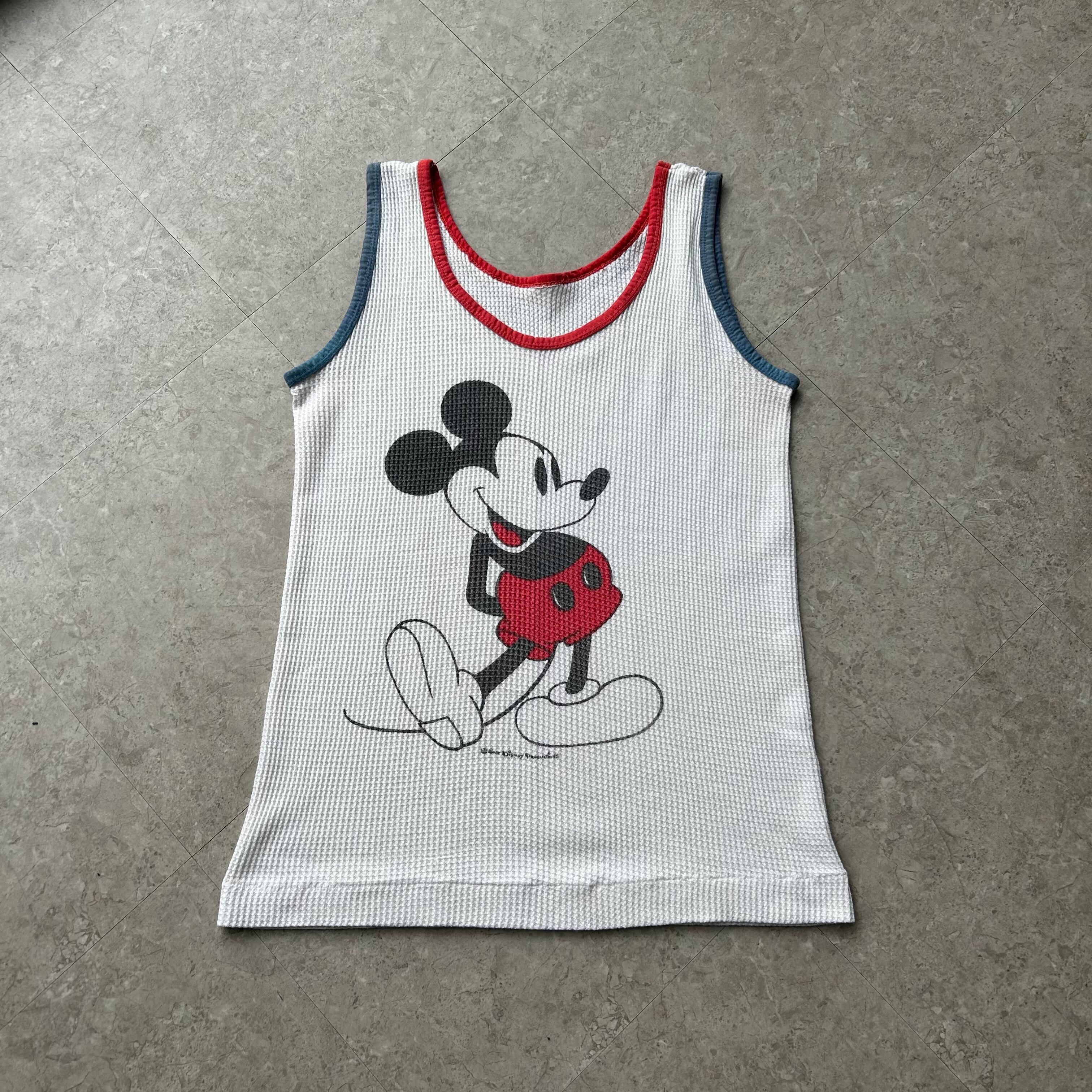 80s Disney "Mickey Mouse"thermal tank top【仙台店】