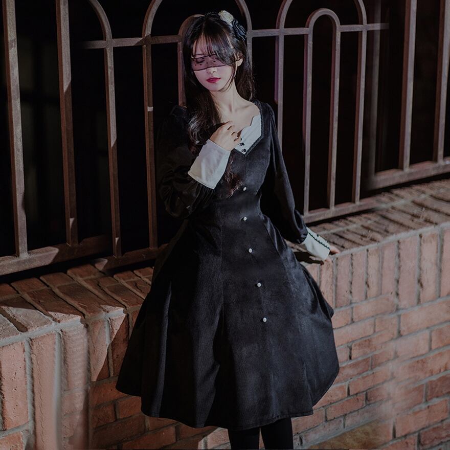 ゴスロリ通販 With U ゴスロリワンピース 修道女 十字架 つけ襟