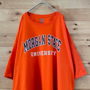【champion】カレッジ モーガン州立大学 Tシャツ アーチロゴ 刺繍ロゴ 3XL 超ビッグサイズ チャンピオン US古着