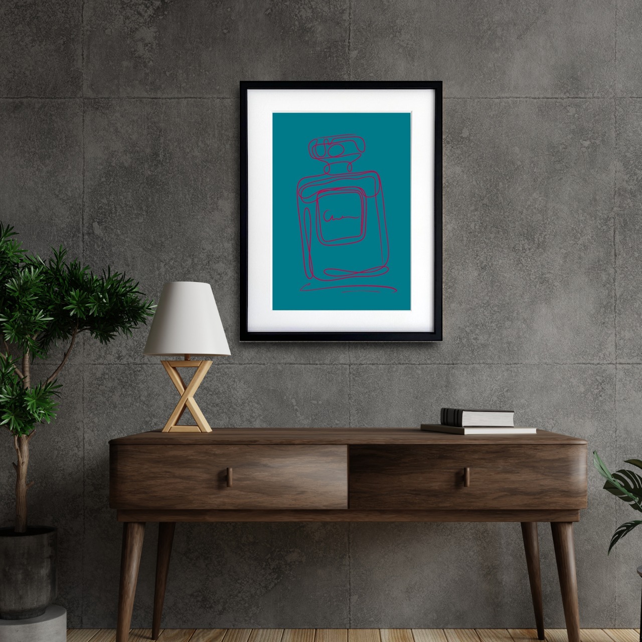 EAU DE PARFUM N°17｜香りの余韻を描くミニマルラインアートポスター｜静けさと気品を宿す一枚｜高品質印刷｜A2ポスター